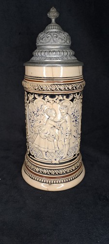 Alter bierkrug mit zinndeckel - mit,