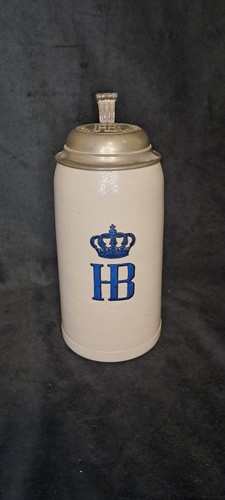 Alter bierkrug mit zinndeckel - alter,