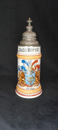 Alter bierkrug mit zinndeckel - alter,