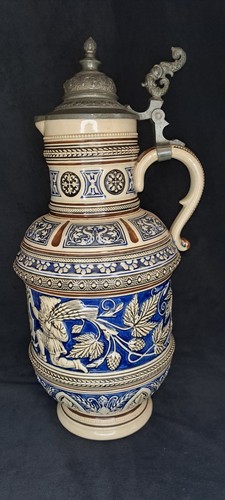 Alter bierkrug mit zinndeckel - mit,