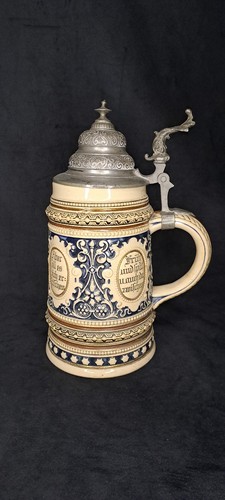 Alter bierkrug mit zinndeckel - mit,