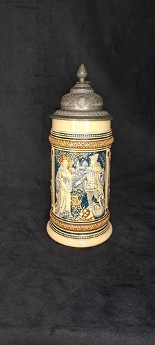 Alter bierkrug mit zinndeckel - alter,