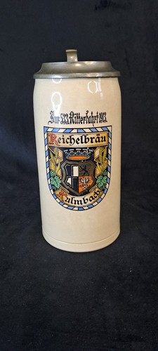 Alter bierkrug mit zinndeckel - alter,