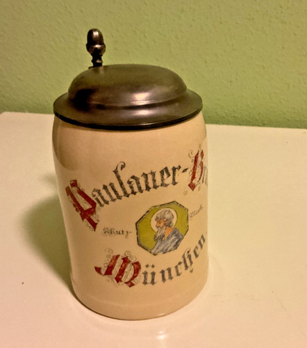 Alter bierkrug mit zinndeckel - mit,
