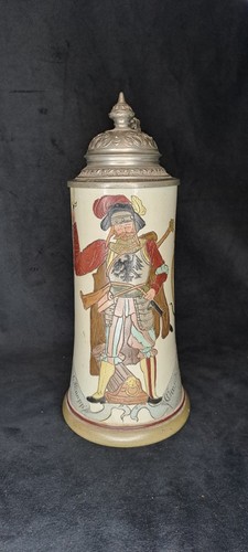 Alter bierkrug mit zinndeckel - mit,