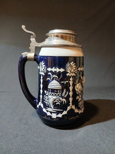 Alter art deco bierkrug cobalt - alter,