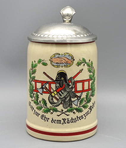 Alter bierkrug feuerwehr - alter, feuerwehr-
