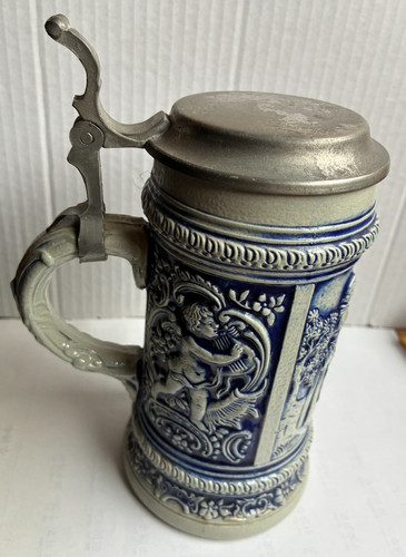 Alter bierkrug mit zinndeckel - alter,