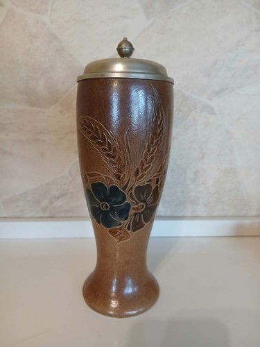 Alter bierkrug mit zinndeckel - alter,