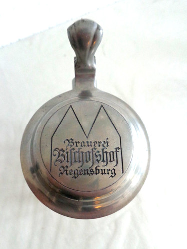 Alter bierkrug mit zinndeckel - alter,