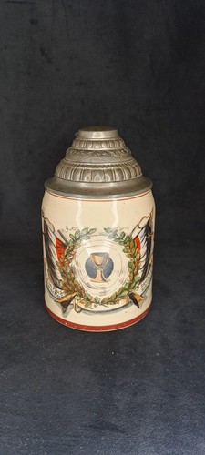 Alter bierkrug mit zinndeckel - alter,